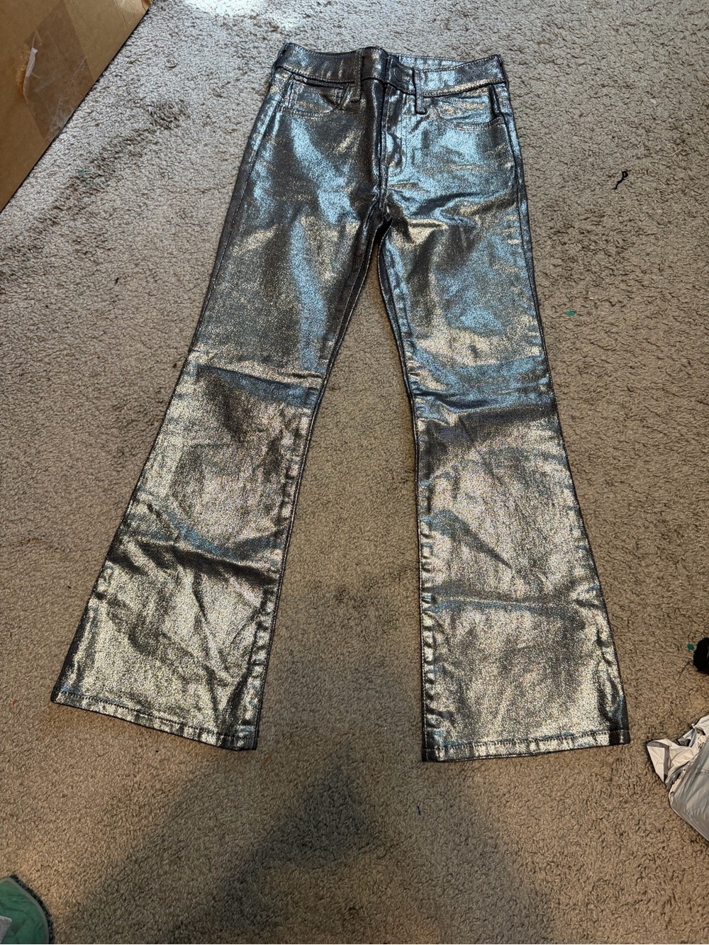 GAP Kids Metallic Charcoal Flare Jeans